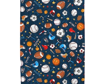 Sports Themed Velveteen Throw Blanket: Cozy Athletic Blanket