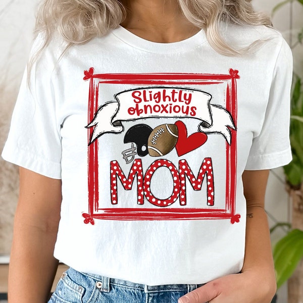 Slightly Obnoxious Football Mom Banner Sublimation Clipart PNG, not cutting file, commercial retro, vintage, transparent background