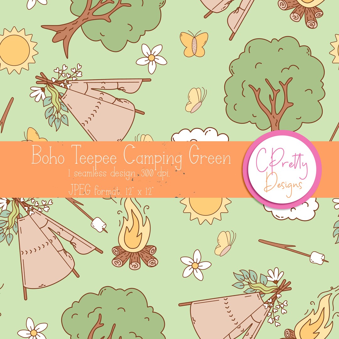 Camping Seamless Pattern for Fabric Use Repeating Pattern for ...