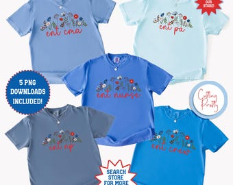Fourth of July ent nurse png bundle for 4th of july otolaryngology clipart for ear nose and throat nurse sublimation digital design for ent