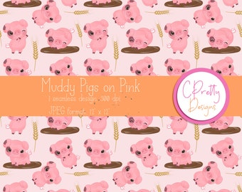 Pig seamless pattern for fabric commercial use pattern pig digital paper pig seamless pattern for fabric pattern for pig digital design