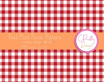 Red picnic plaid seamless pattern picnic seamless design red plaid seamless pattern for commercial use picnic tablecloth digital paper