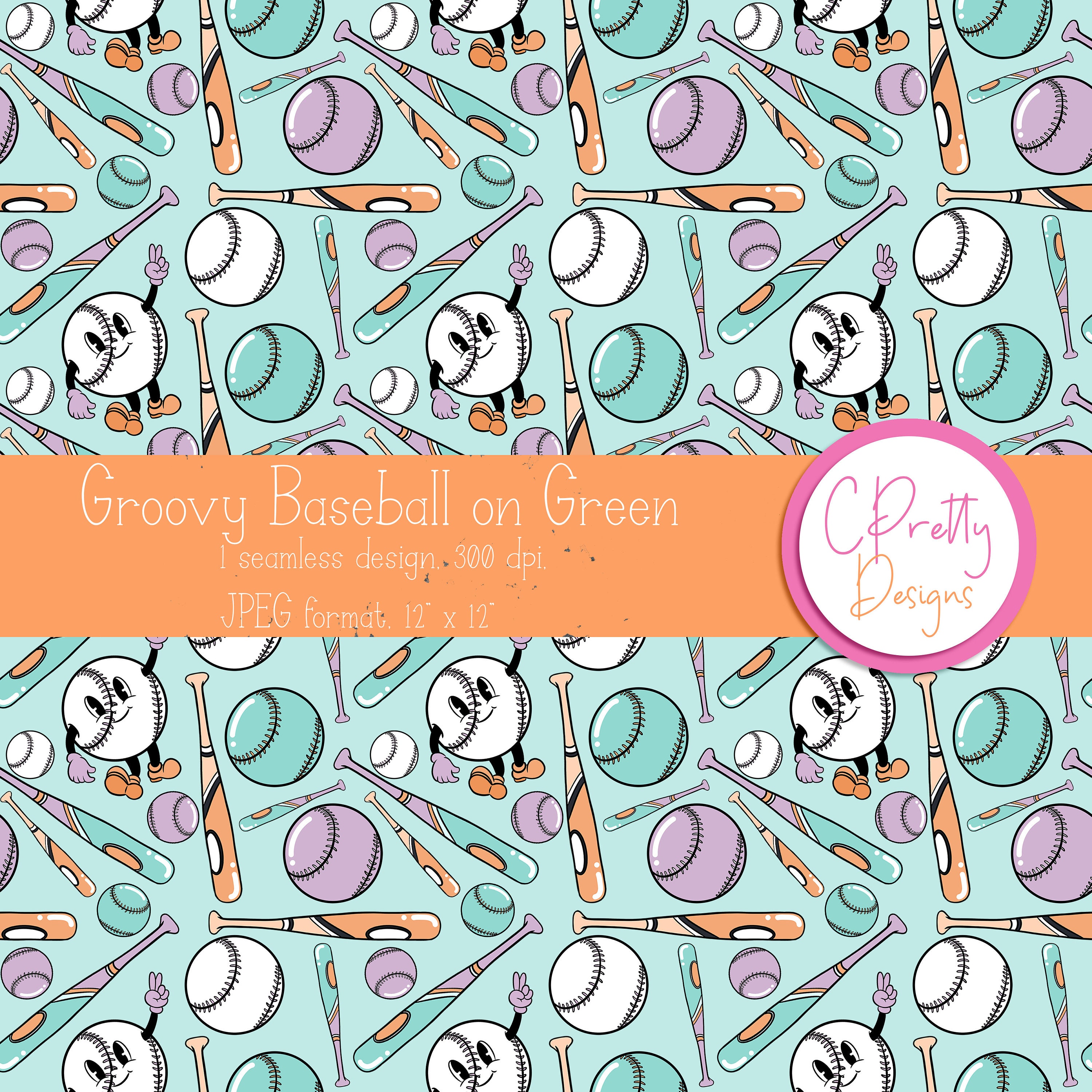Baseball Seamless Pattern Repeating File for Fabric Printing Baseball ...