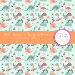 Dinosaur Seamless Pattern Digital Design, digital paper, repeating pattern, dinosaur
