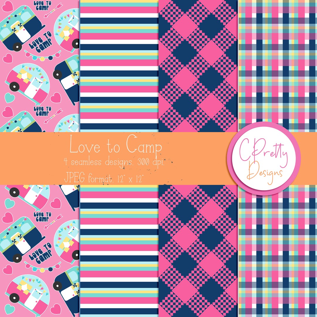 Camping Seamless Pattern for Fabric Use Repeating Pattern for ...