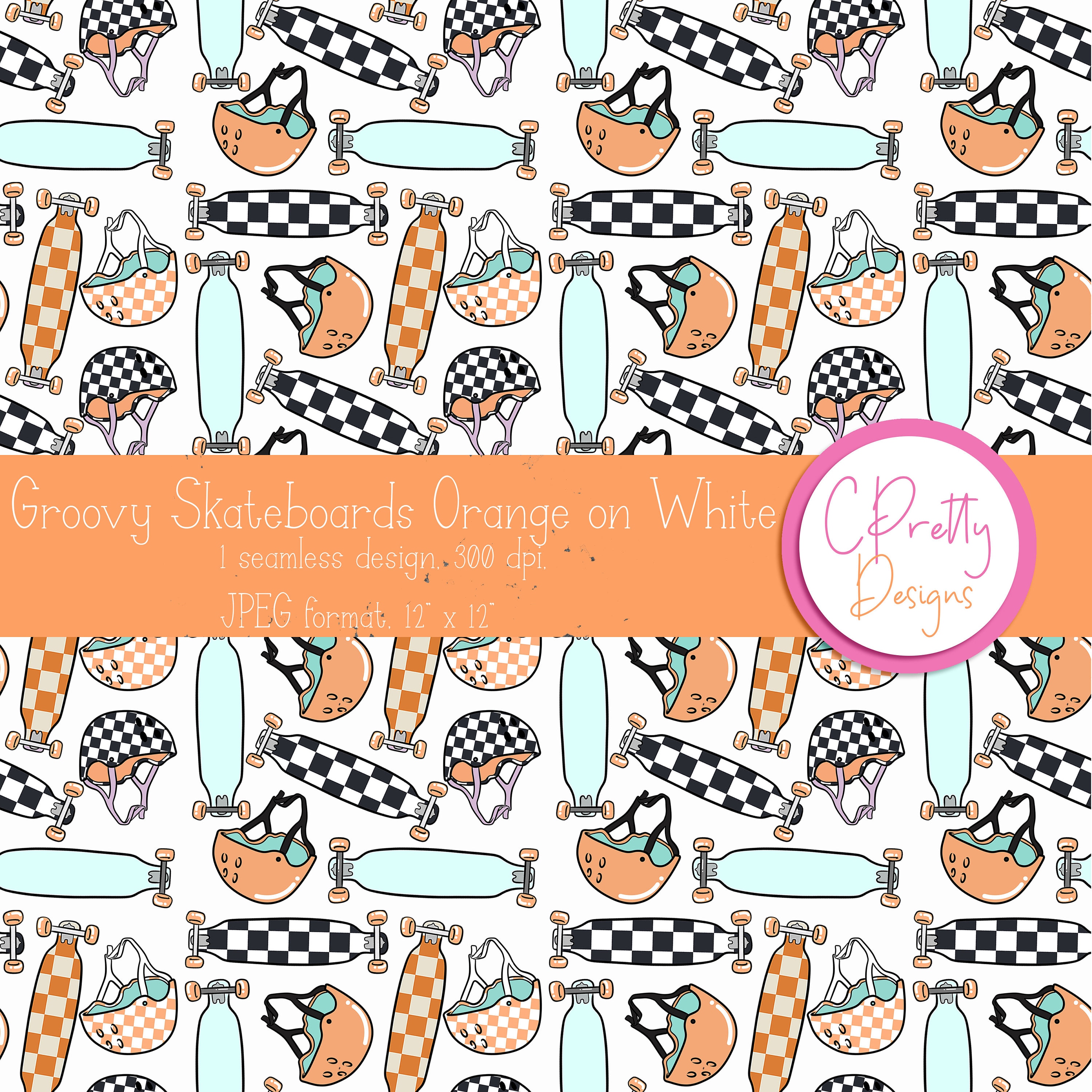 Skateboard Pattern Print Blanket