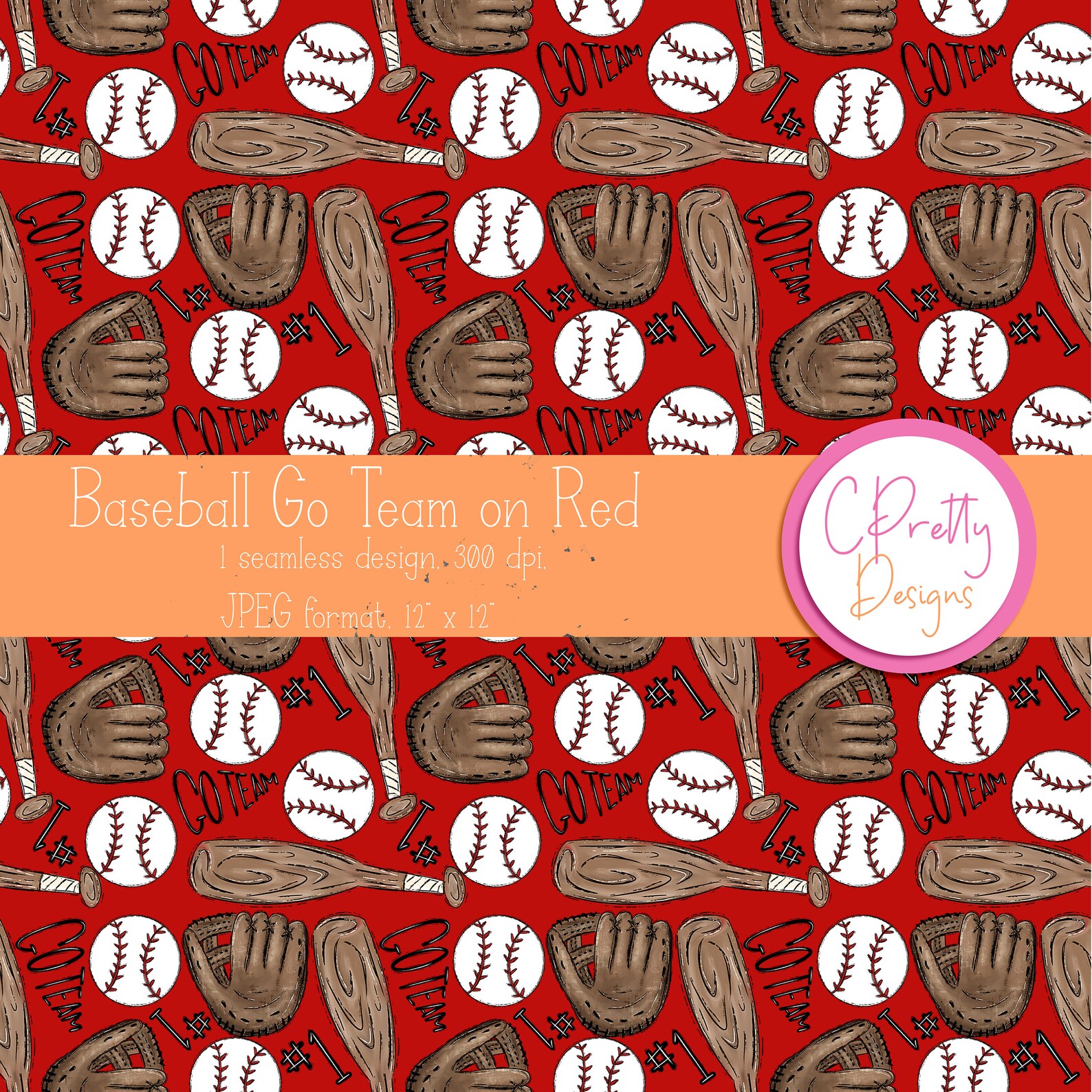 Baseball Seamless Pattern Repeating File for Fabric Printing Baseball ...