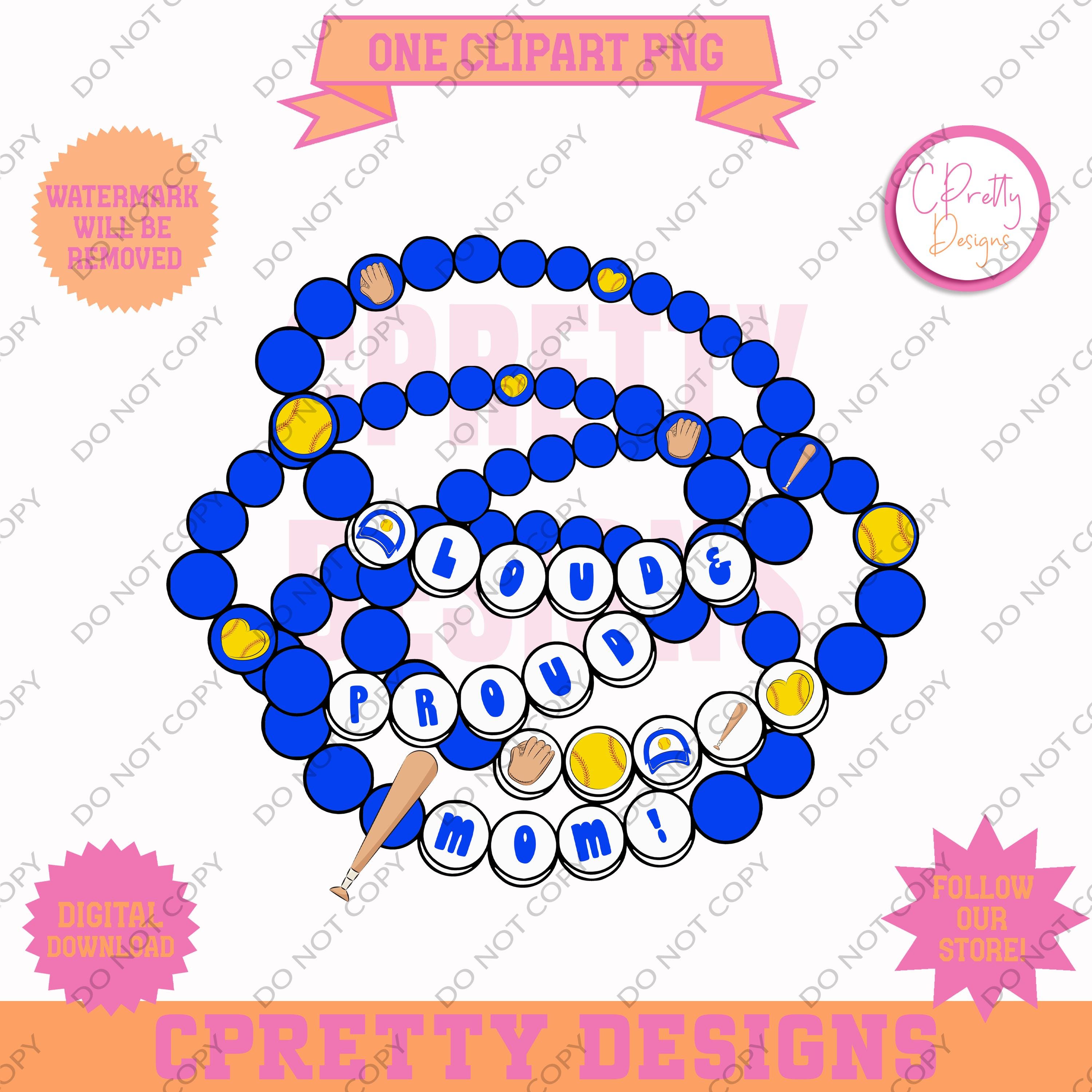 Softball mom sublimation for softball mom clipart for loud and proud softball mom png trendy ball mom friendship bracelet sublimation png