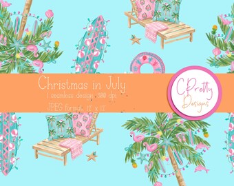 Christmas in July seamless pattern for christmas in july jpeg for summer christmas seamless pattern for commercial use july christmas design
