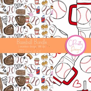 Baseball nahtlose Muster Bündel sich wiederholendes Muster für Stoff Baseball nahtlose digitales Muster für kommerzielle Nutzung Baseballmuster