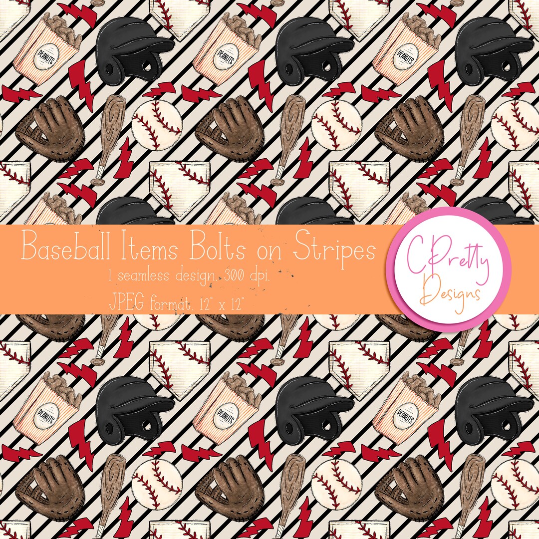 Baseball Seamless Pattern Repeating File for Fabric Printing Baseball ...