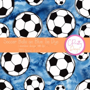 Soccer seamless pattern for fabric commercial use soccer pattern digital paper for soccer seamless repeating pattern blue soccer tie dye