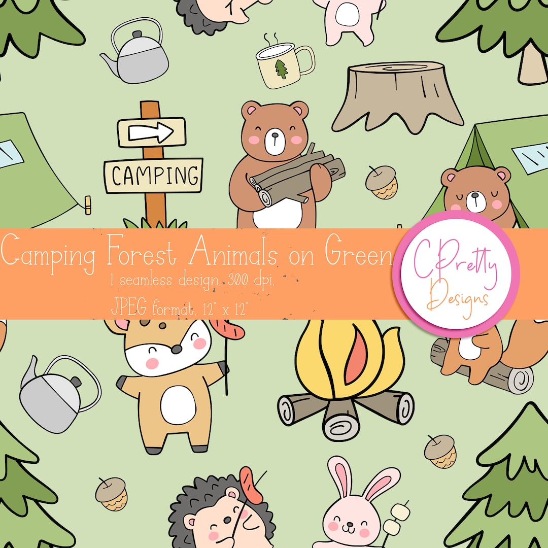 Camping Seamless Pattern for Fabric Use Repeating Pattern for ...
