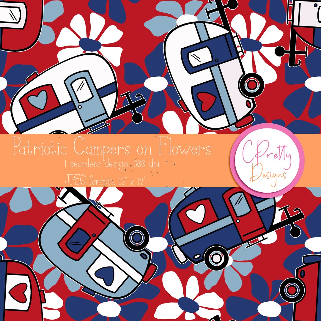 Camping Seamless Pattern for Fabric Use Repeating Pattern for ...
