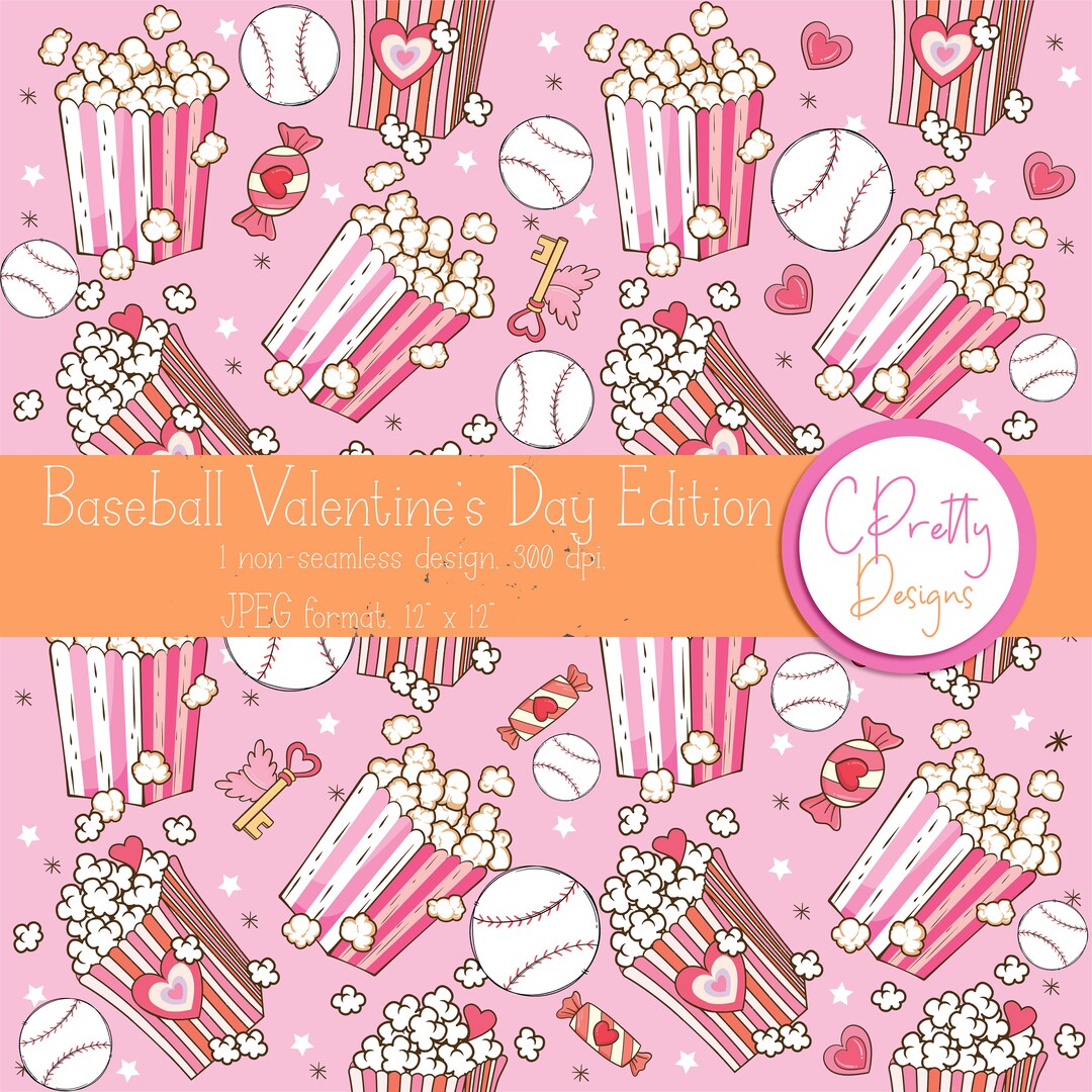 Baseball Seamless Pattern Repeating File for Fabric Valentines Day ...