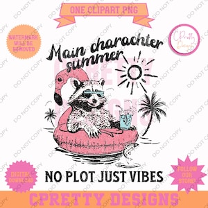 Sublimation d'été de raton laveur png pour tshirt d'été de raton laveur humour adulte conception de clipart d'été de raton laveur pour une sublimation de raton laveur d'usage commercial