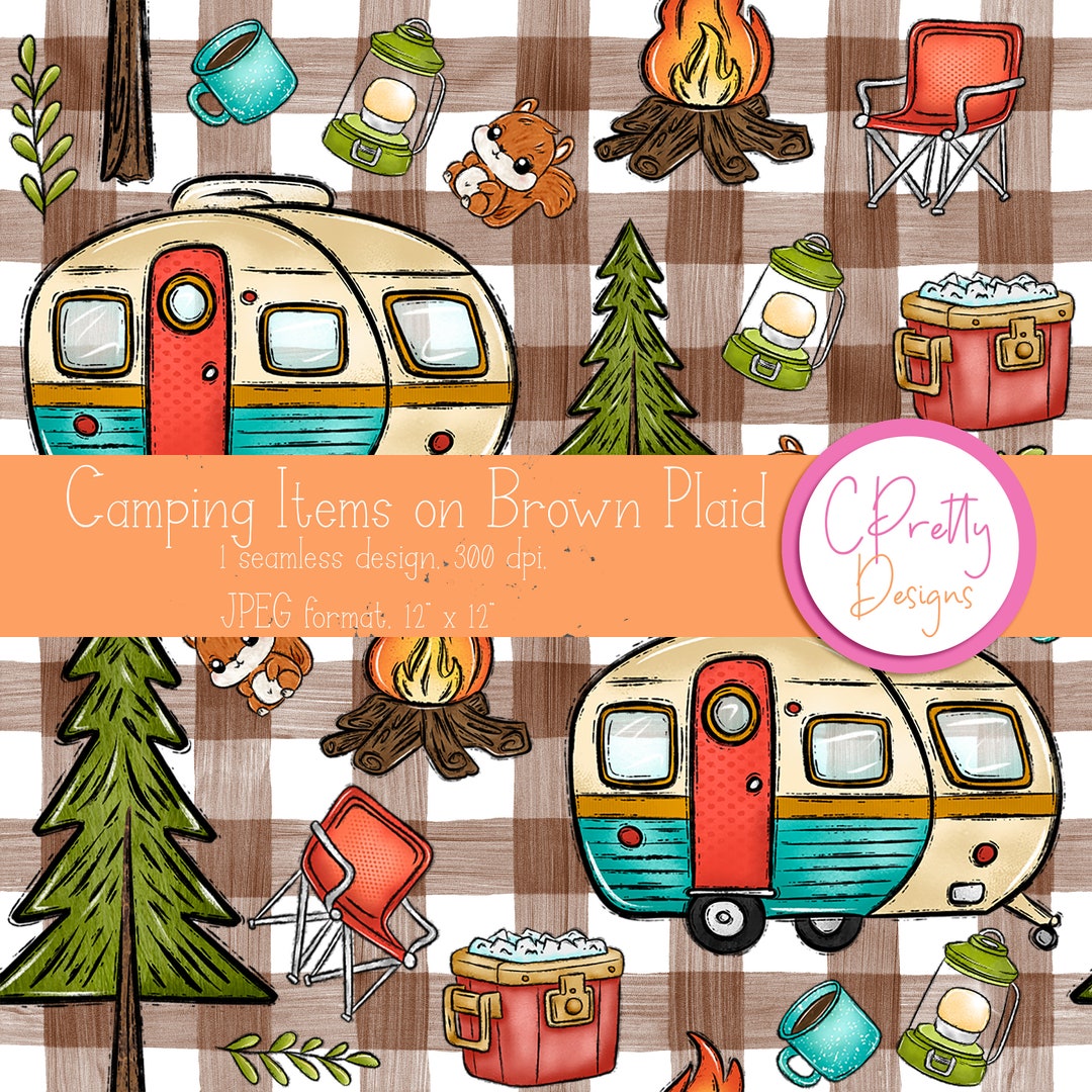 Camping Seamless Pattern for Fabric Use Repeating Pattern for ...