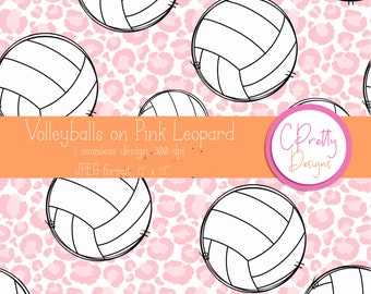 Volleyball seamless pattern for fabric pattern for volleyball seamless repeating pattern for commercial use pattern for digital paper pink