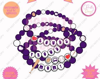 Baseball mom sublimation for baseball mom clipart for loud and proud baseball mom png trendy ball mom friendship bracelet sublimation png