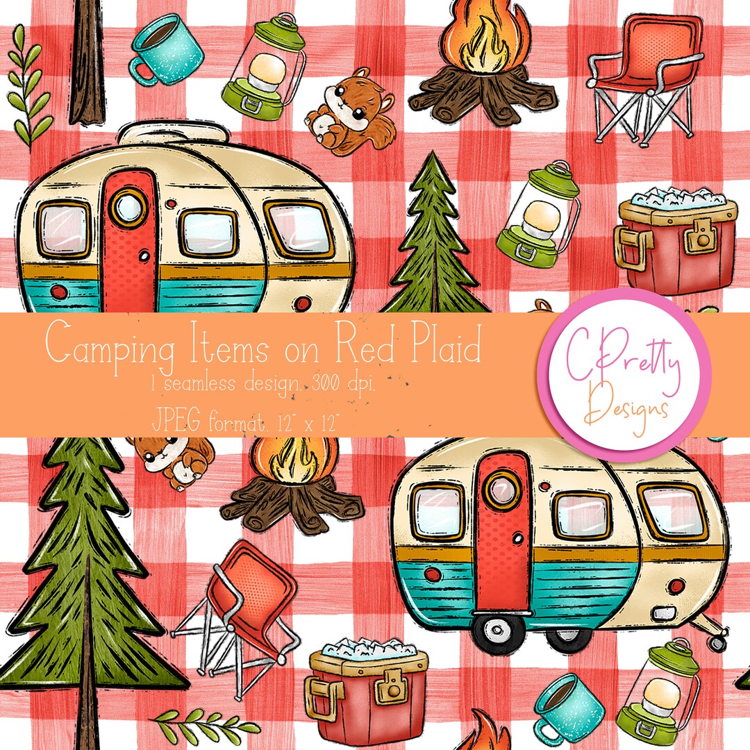Camping Seamless Pattern for Fabric Use Repeating Pattern for ...