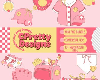 Cute softball clipart bundle softball mom clipart aesthetic softball png for softball sister shirt softball clipart bundle commercial use