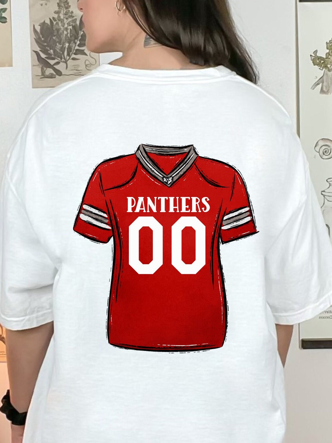 Panthers Red Football Jersey Clipart PNG, Not Cutting File, Commercial ...