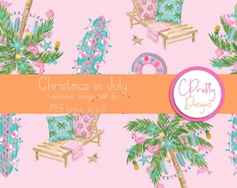 Christmas in July seamless pattern for christmas in july jpeg for summer christmas seamless pattern for commercial use july christmas design