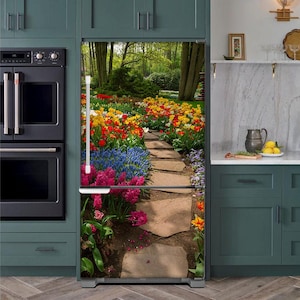 Magnetic Flower Path Refrigerator Cover Skin