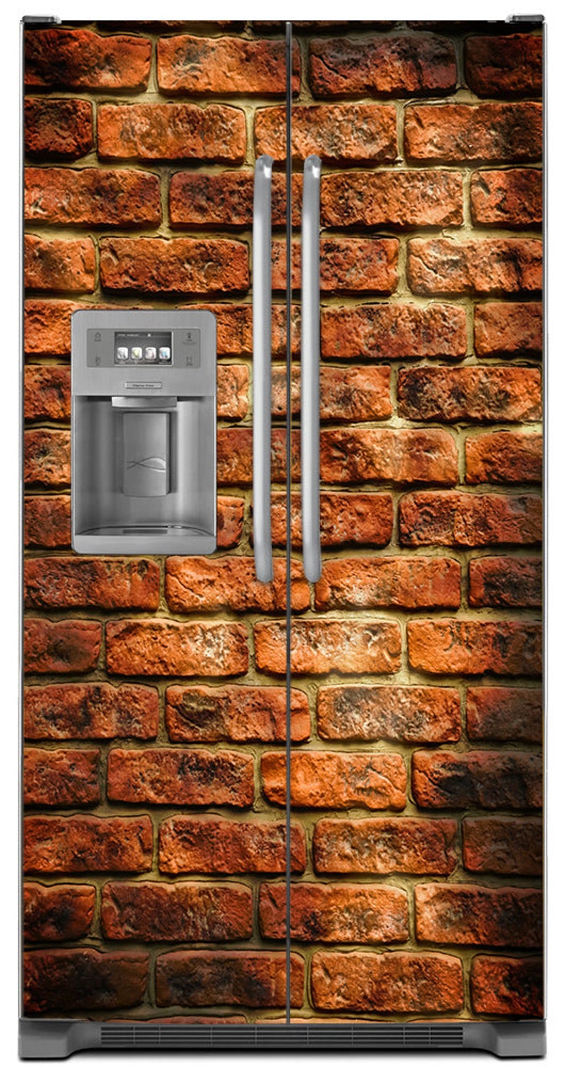 Clay Bricks Refrigerator Cover Skin Etsy