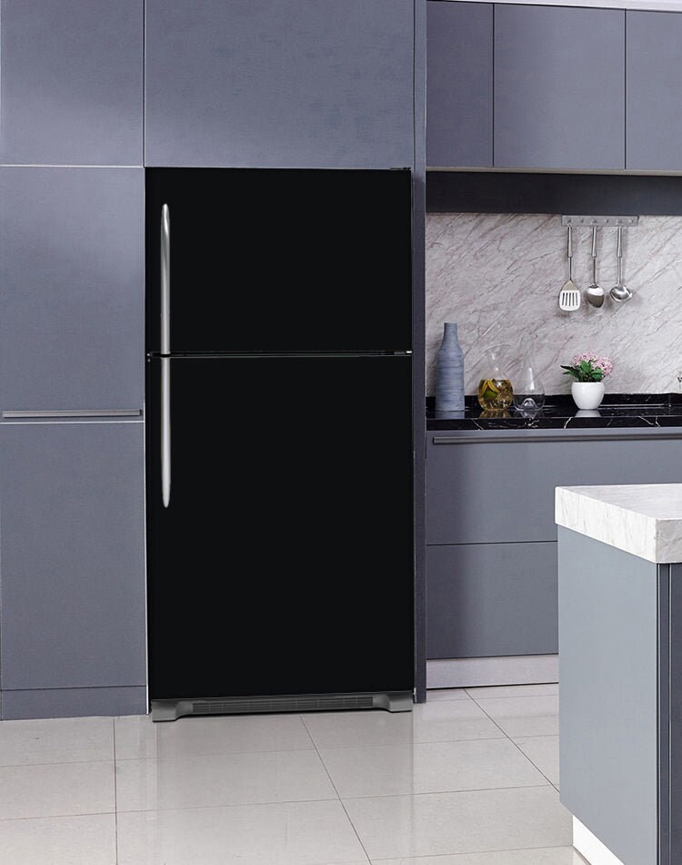 Gloss Black Refrigerator Cover Skin Panel Wrap Etsy