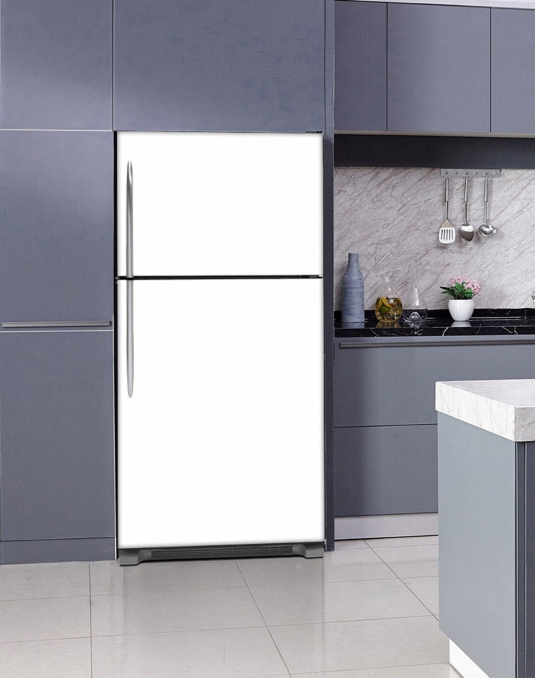 Semi Gloss White Refrigerator Cover Skin Panel Wrap Etsy