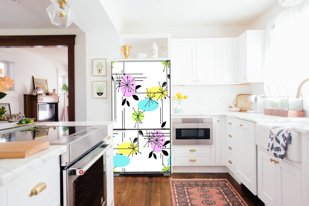 Retro Color Burst Refrigerator Cover Skin Panel Wraps Etsy