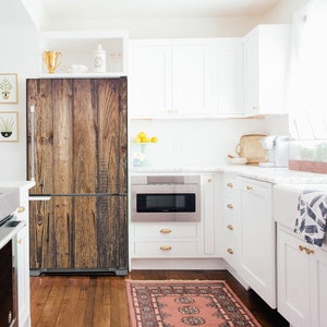 Magnetic Oak Wood Refrigerator Cover Skin