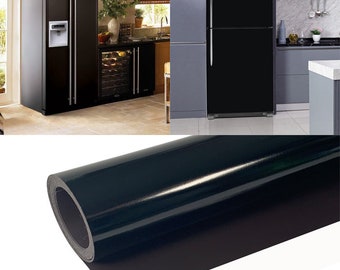Magnetic Gloss Black Refrigerator Wraps Change Fridge Door Color Match Fridge Side Panels Fridge Covers Unwanted Fridge Side Colors