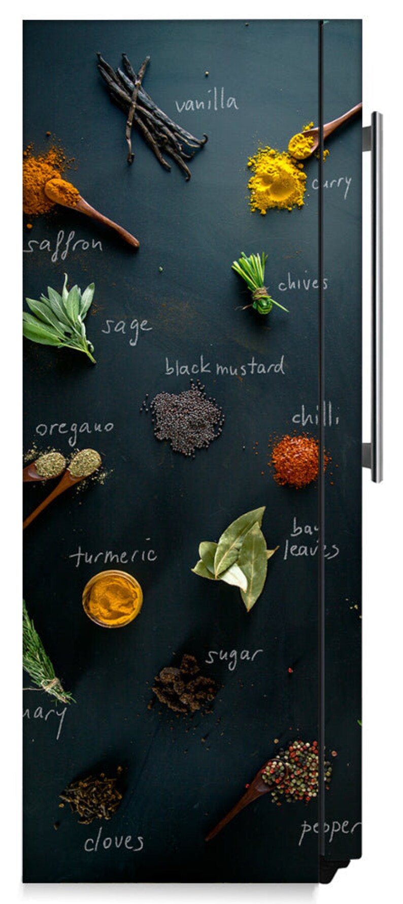 Herbs & Spices Refrigerator Cover Skin Panel Wrap Etsy