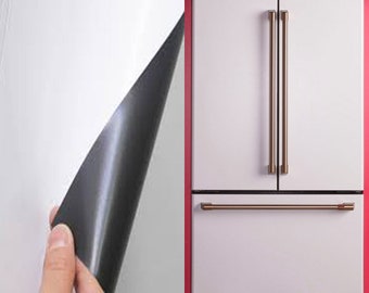 Magnetic Semi Gloss White Refrigerator Wrap Change Fridge Color How to Match Fridge Side Panels to Fridge Fronts Matching Cover Fridge Skins