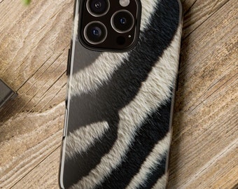 Zebra Phone Case | Stylish Zebra Fur Print Tough Case Design for iPhone 16, Google Pixel & Samsung Galaxy