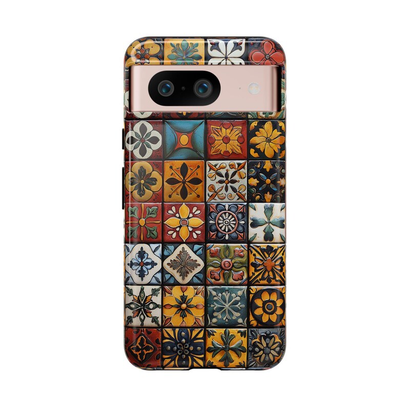 Telefoonhoesje met tegelpatroon | Rustiek Spaans-Mexicaans Talavera handgemaakt tegelpatroon voor iPhone 17, Google Pixel en Samsung Galaxy afbeelding 11