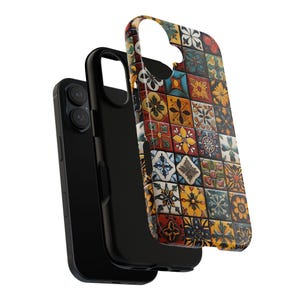Telefoonhoesje met tegelpatroon | Rustiek Spaans-Mexicaans Talavera handgemaakt tegelpatroon voor iPhone 17, Google Pixel en Samsung Galaxy afbeelding 6