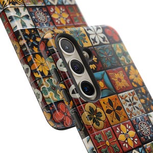 Telefoonhoesje met tegelpatroon | Rustiek Spaans-Mexicaans Talavera handgemaakt tegelpatroon voor iPhone 17, Google Pixel en Samsung Galaxy afbeelding 12