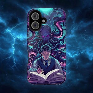 Lovecraft iPhone Case | Gothic Cthulhu H. P. Lovercraft Creative Mind Magsafe Tough Case Design for iPhone 16, 15, 14, 13 models.