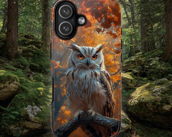 Owl Phone Case | Stylish Eagle Owl Decorative Tough Case Design for iPhone 16, Google Pixel & Samsung Galaxy