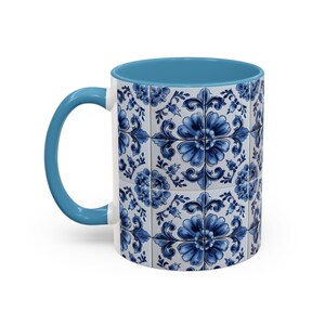 Azulejo Tile Mug | Portuguese Blue Mediterranean Tile Design Ceramic Coffee Mug (11oz - 15oz) image 8