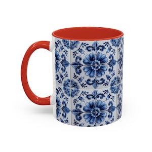Azulejo Tile Mug | Portuguese Blue Mediterranean Tile Design Ceramic Coffee Mug (11oz - 15oz) image 4