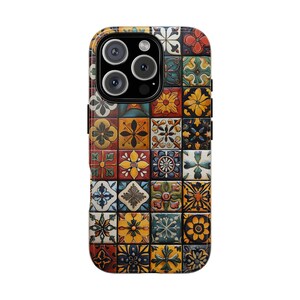 Telefoonhoesje met tegelpatroon | Rustiek Spaans-Mexicaans Talavera handgemaakt tegelpatroon voor iPhone 17, Google Pixel en Samsung Galaxy afbeelding 7