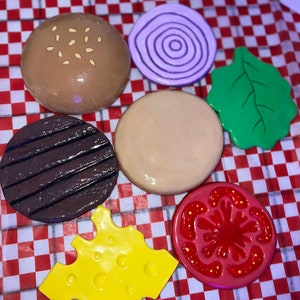 HANDMADE Burger drinks coasters