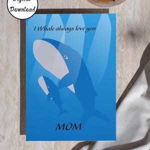Tarjeta digital para el Día de la Madre, "Te amo siempre, mamá", tarjeta imprimible para el Día de la Madre, descarga instantánea en formato PDF y JPG.