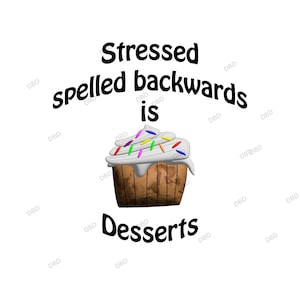 Stressed Spelled Backwards is Desserts SVG PNG: Funny Kitchen Decor (Digital Download