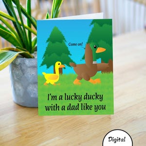 Vatertagskarte Digital, Lucky Ducky to have papa like you, Schlichte Vatertagskarte, Vatertag, Papa Karte, Sofort Download PDF JPG