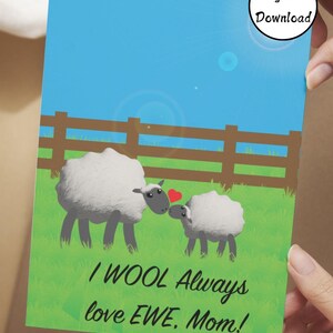 Tarjeta digital para el Día de la Madre, "Siempre amo a mi mamá", tarjeta imprimible sencilla para el Día de la Madre, descarga instantánea en formato PDF y JPG.